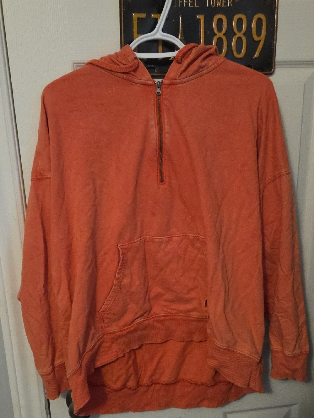 aerie Orange Hooded Half-Zip Sweatshirt